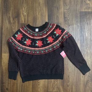 Holiday Time Black and Red Festive Sweater